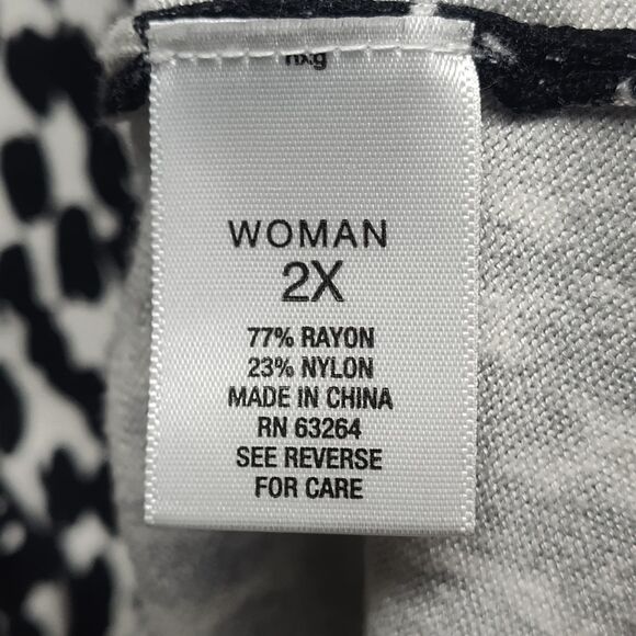 Roz & Ali Knit Cardigan Sweater Women Plus Size 2X White Black Winter Casual - Picture 7 of 8